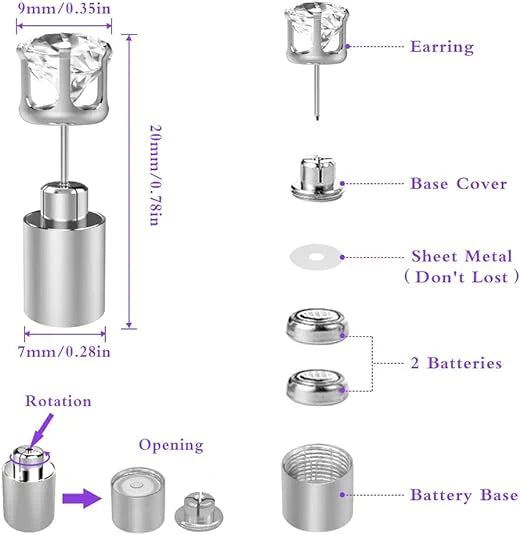 Glow LED Light Up Flash Earing Stud