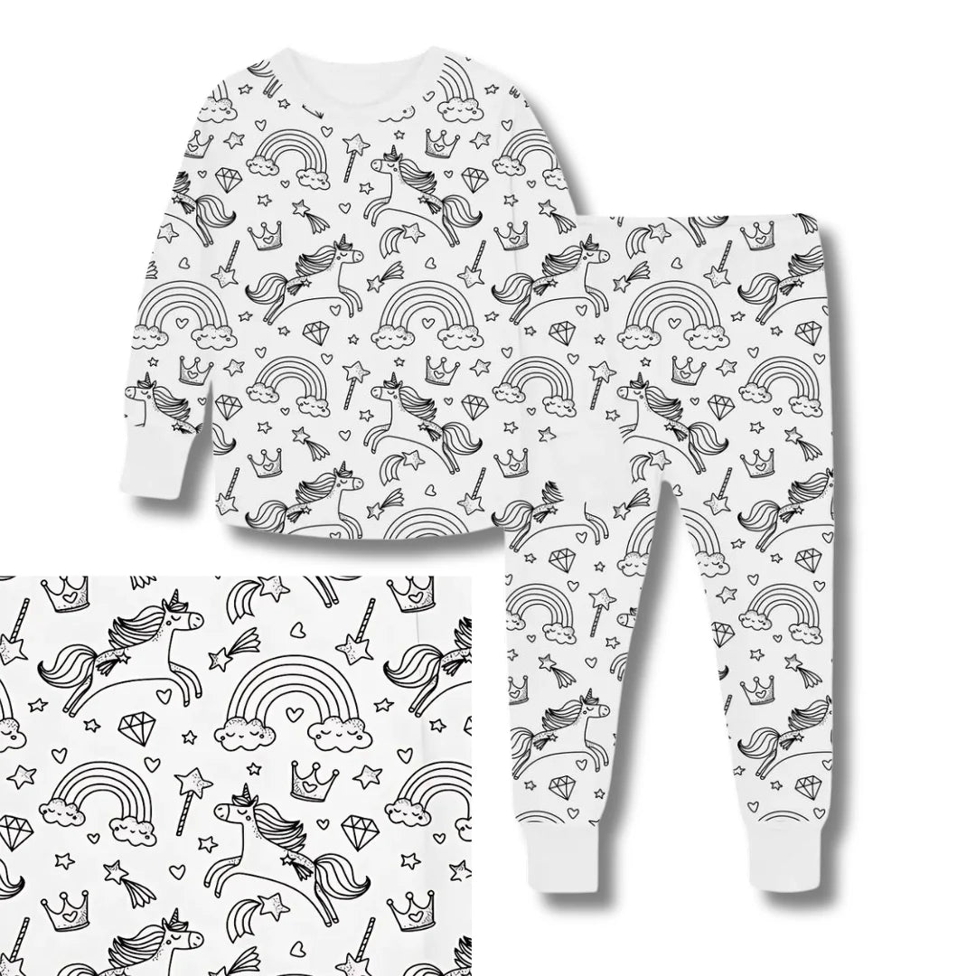 Colorable Two Piece Pajama Set, Color-Me Cozy