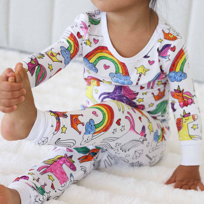 Colorable Two Piece Pajama Set, Color-Me Cozy