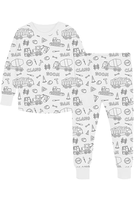 Colorable Two Piece Pajama Set, Color-Me Cozy