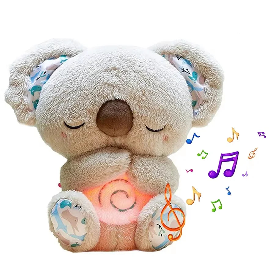 Baby Breath Baby Bear Soothes Otter Plush Toy Doll Toy Child Soothing Music Sleep Companion Sound and Light Doll Toy Gifts